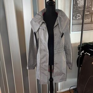 Stylish Black and White Women's Rain Coat